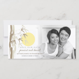 Oriental Yellow Sunrise Bamboo Zen Save the Date