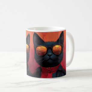 Orientale blaue Katze mit Herzklopfen Rose Valenti Kaffeetasse