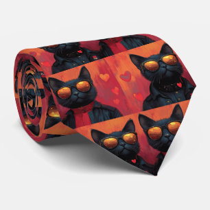 Orientale blaue Katze mit Herzklopfen Rose Valenti Krawatte