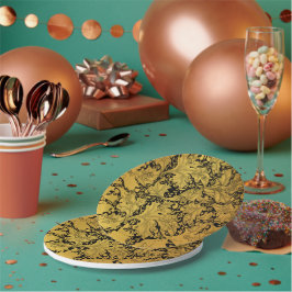 Orientale Blume Golden Floral Pappteller