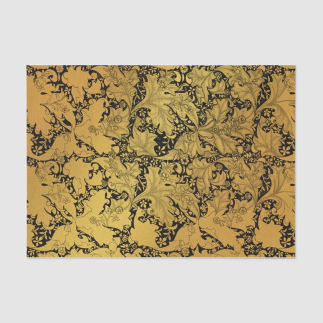 Orientale Blume Golden Floral Seidenpapier (Vorderseite)
