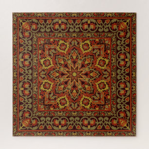 Orientale Blumendekoration mit Rahmen Muster Puzzle
