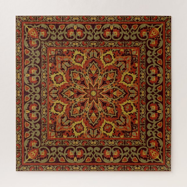 Orientale Blumendekoration mit Rahmen Muster Puzzle (Vertikal)