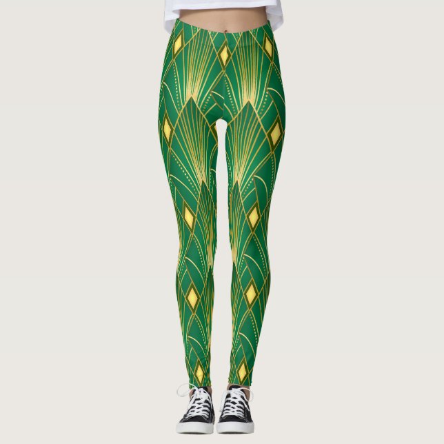 Orientale Eleganz: Art Deco Wallpaper Leggings (Vorderseite)