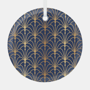 Orientale Eleganz: Goldenes Lüftermuster Ornament Aus Glas