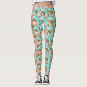 Orientale Extravagante Ventilatoren in warmen Farb Leggings