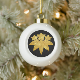 Orientale Imitats Gold Kamakura Minamoto Japan Mon Keramik Kugel-Ornament