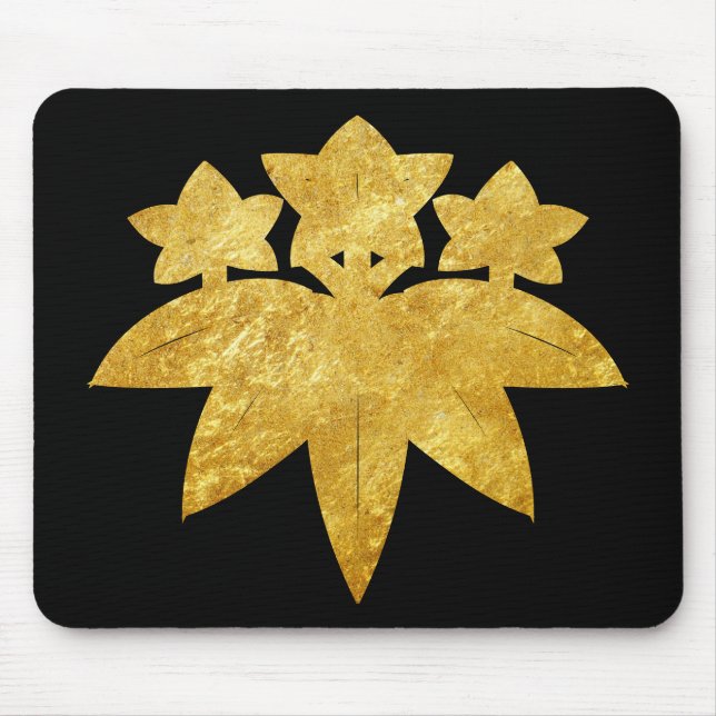 Orientale Imitats Gold Kamakura Minamoto Japan Mon Mousepad (Vorne)