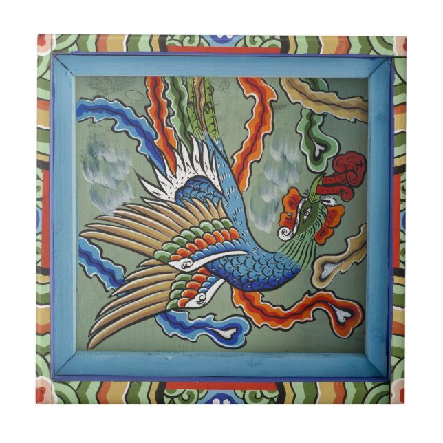 Orientale Keramiken von Lyre Bird Fliese (Vorderseite)