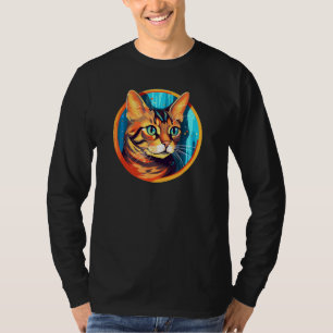 Orientale Kurzfristigkeit Katze Farbenfrohe Kunst, T-Shirt