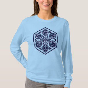 Orientaler Blaue Türkische Rosette Geometrische Ve T-Shirt
