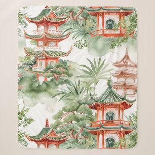 Orientaler Pagodengarten Salbei-Wasserfarbe Sherpadecke