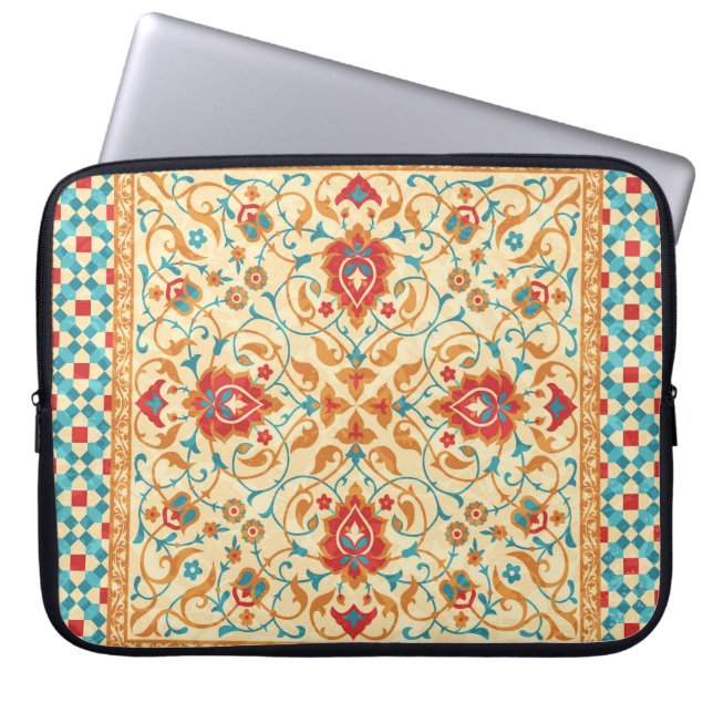 Orientaler Teppich, florales ornamentales Muster. Laptopschutzhülle (Vorderseite)