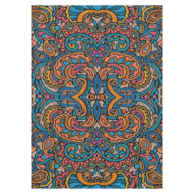 Orientales Aquarellmuster VI + Ihre Ideen Tischdecke (Vorderseite)