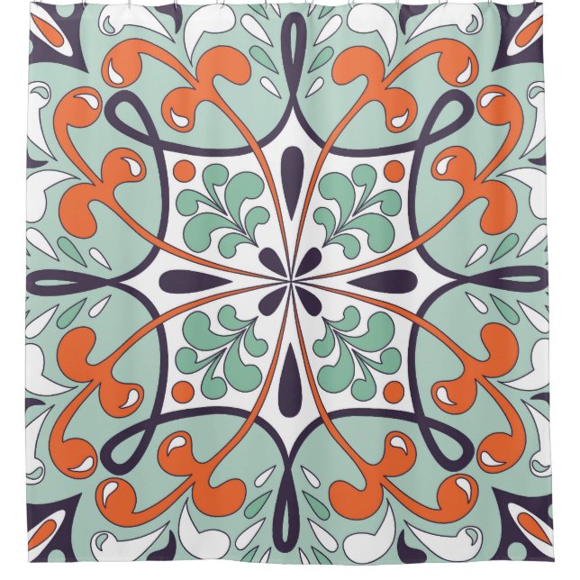 Orientales marokkanisches Fliesendesign Duschvorhang (Vorderseite)
