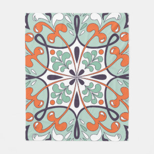 Orientales marokkanisches Fliesendesign Fleecedecke