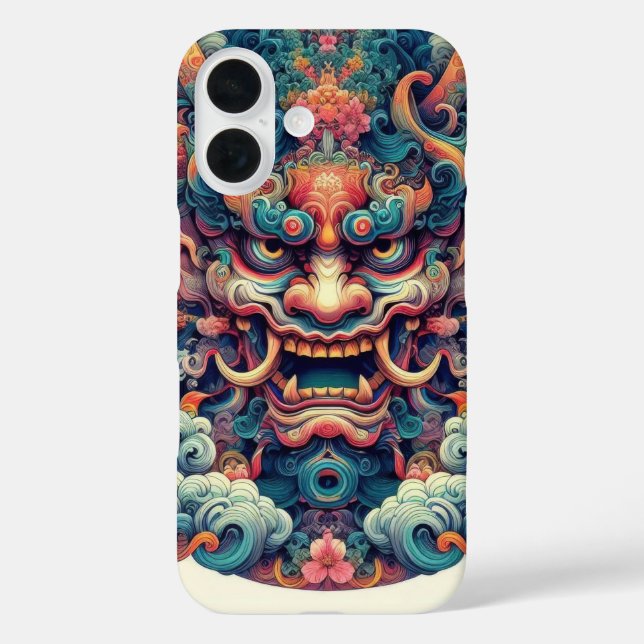 Orientalisch abstrakt Oni-Dämon-Tattoo Case-Mate iPhone Hülle (Rückseite)