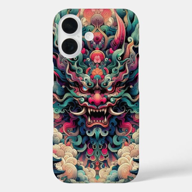 Orientalisch abstrakt Oni-Dämon-Tattoo Case-Mate iPhone Hülle (Rückseite)