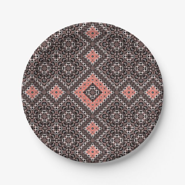 orientalisch, arabisch, braun, rot, ethnisch, pappteller (Vorderseite)