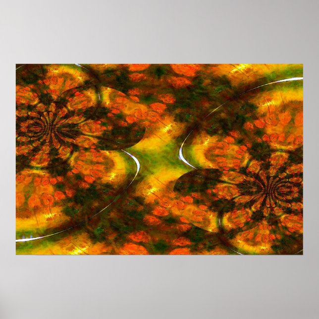 Orientalisch-asiatische Abstrakte Malerei Art Prin Poster (Vorne)