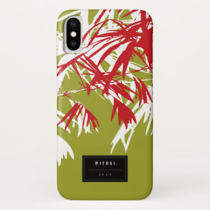 Orientalisch-asiatische Red-Bamboo-Blätter Zen Cas Case-Mate iPhone Hülle