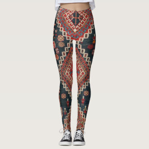 Orientalisch Blau Türkisch Persischer Karburg Tepp Leggings