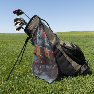 Orientalisch Blaue Katze Schneeschlitten Weihnacht Golfhandtuch