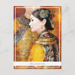Orientalisch-Chinesische Dame mit schönem Portrait Postkarte