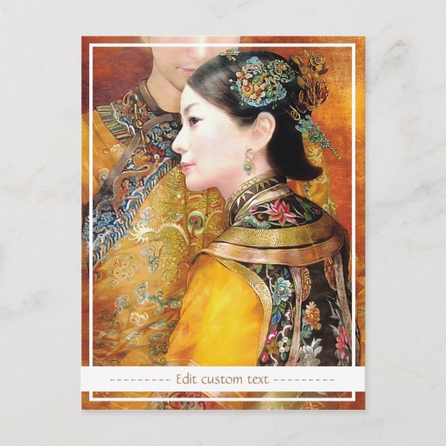 Orientalisch-Chinesische Dame mit schönem Portrait Postkarte (Vorderseite)