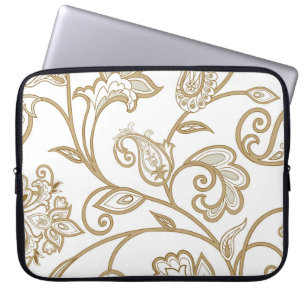 Orientalisch Floral: Blütenförmige, gemusterte eth Laptopschutzhülle