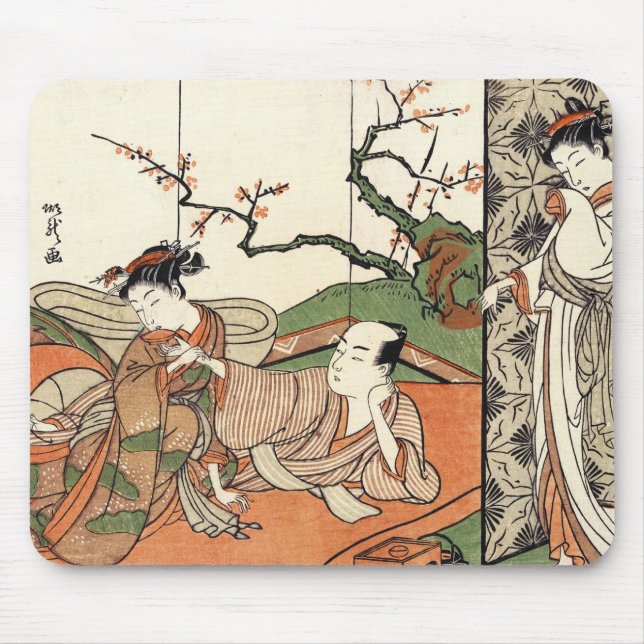 Orientalisch-japanisch-ukiyo-e szene geishas maiko mousepad (Vorne)