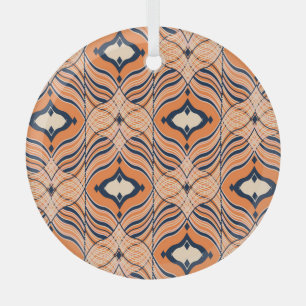 Orientalisch nahtlos: Schwarz-Orange-Ornament Ornament Aus Glas