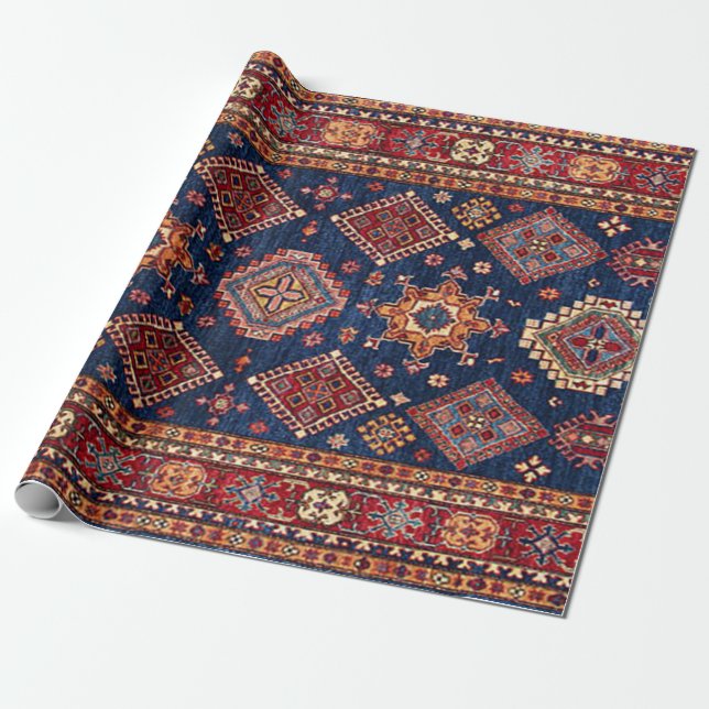 Orientalisch Persischer Türkischer Teppichmuster Geschenkpapier (Ungerollt)