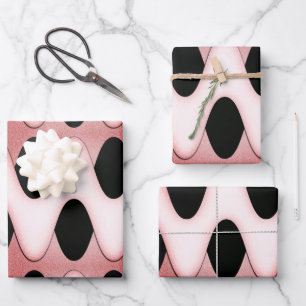 Orientalisch-rosa Wellen Geschenkpapier Set