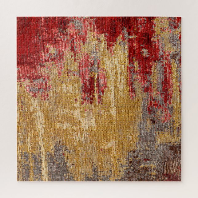Orientalisch rot-goldener Teppichboden. Puzzle (Vertikal)