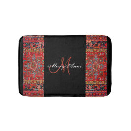 Orientalisch-Rote Antike Persisch - Schwarz-Person Badematte