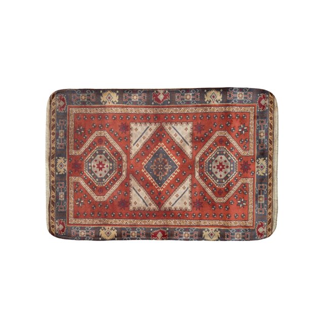 Orientalisch Türkischer Persischer Teppich Rot Badematte (Vorderseite)