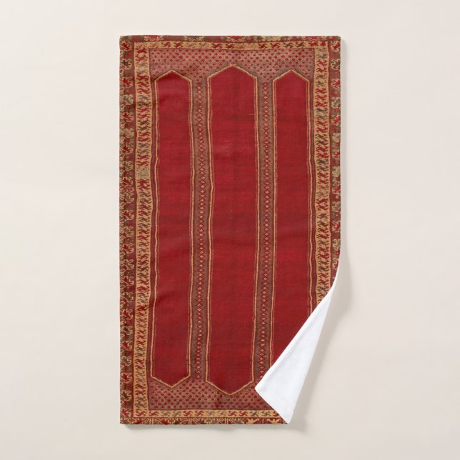 Orientalisch Türkischer Persischer Teppich Rot Badhandtuch Set (Handtuch)