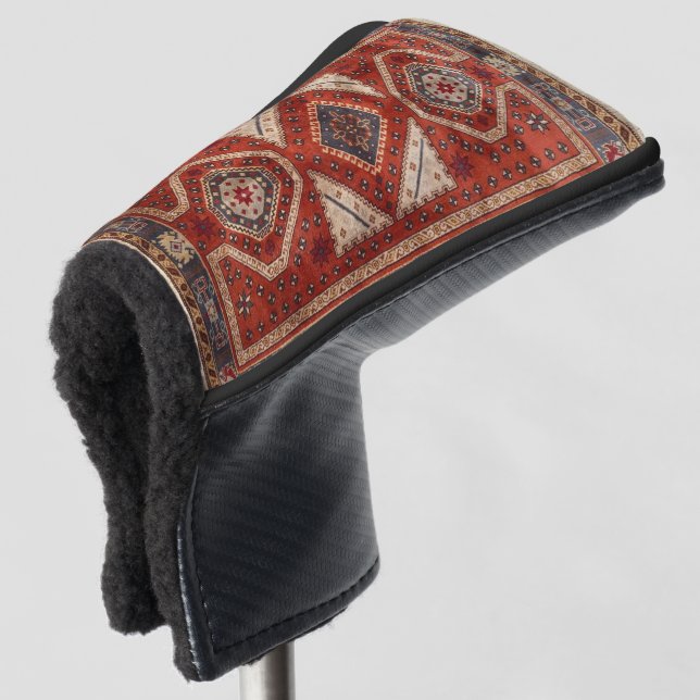 Orientalisch Türkischer Persischer Teppich Rot Golf Headcover (3/4 Vorderseite)