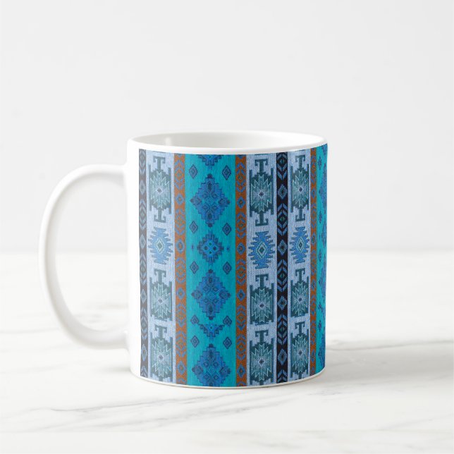 Orientalisch Türkisches Design Blaue Tasse (Links)