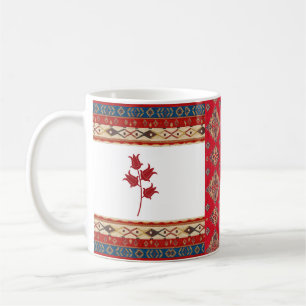Orientalisch Türkisches Muster Blaue Grenze Rote T Kaffeetasse