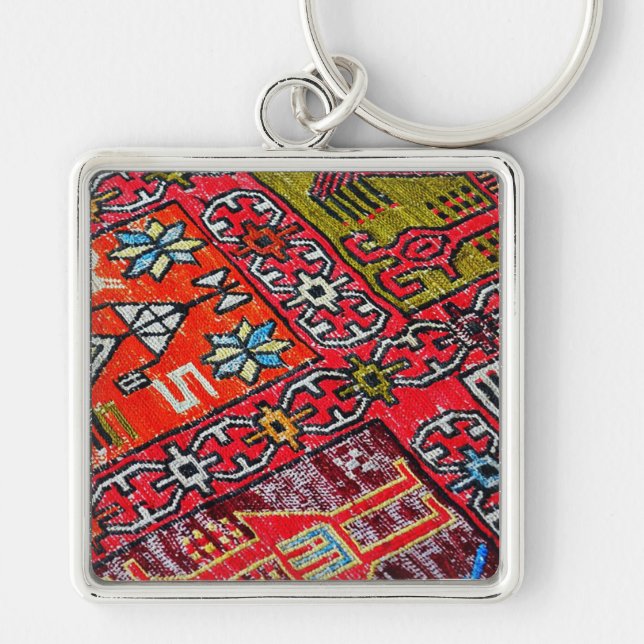 Orientalisch , Türkisches Muster, Teppichboden Schlüsselanhänger (Vorne)