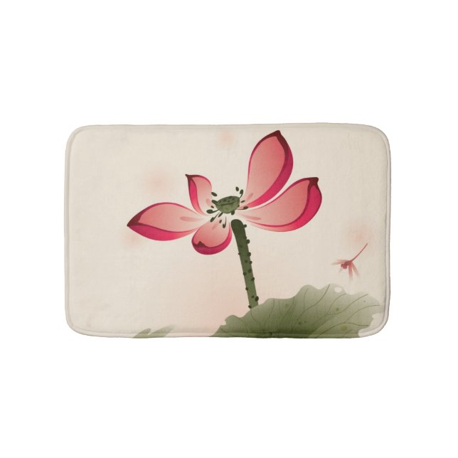 Orientalische Art Lotus Badematte (Vorderseite)