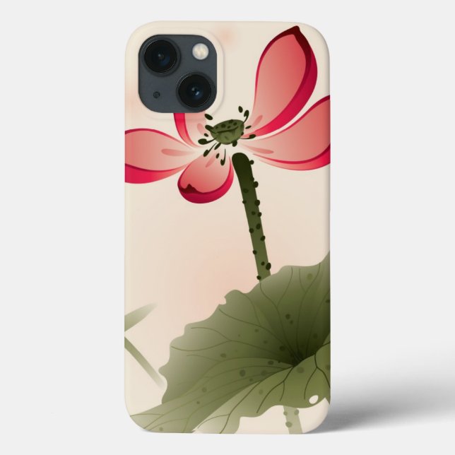 Orientalische Art Lotus Case-Mate iPhone Hülle (Rückseite)