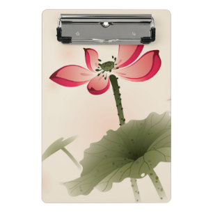 Orientalische Art Lotus Mini Klemmbrett