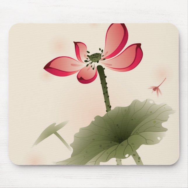 Orientalische Art Lotus Mousepad (Vorne)