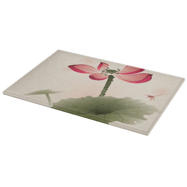 Orientalische Art Lotus Schneidebrett (Ecke)
