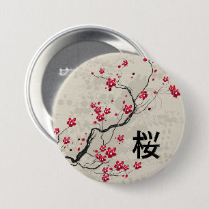 Orientalische Art Sakura Cherry Blossom Art Button