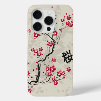 Orientalische Art Sakura Cherry Blossom Art iPhone 15 Pro Hülle