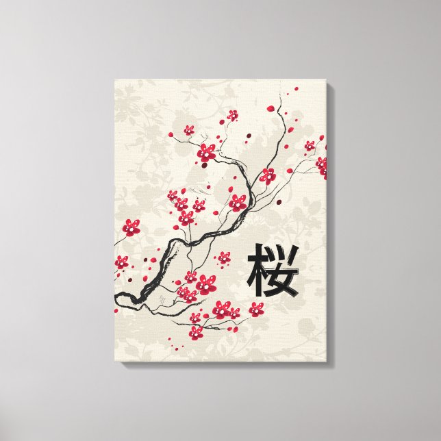 Orientalische Art Sakura Cherry Blossom Art Leinwanddruck (Vorderseite)